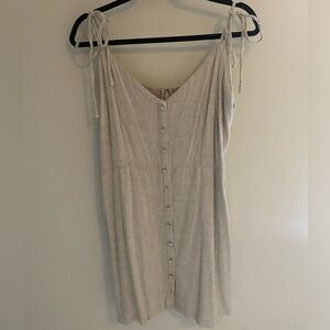 Abercrombie & Fitch Cream Linen Mini Dress